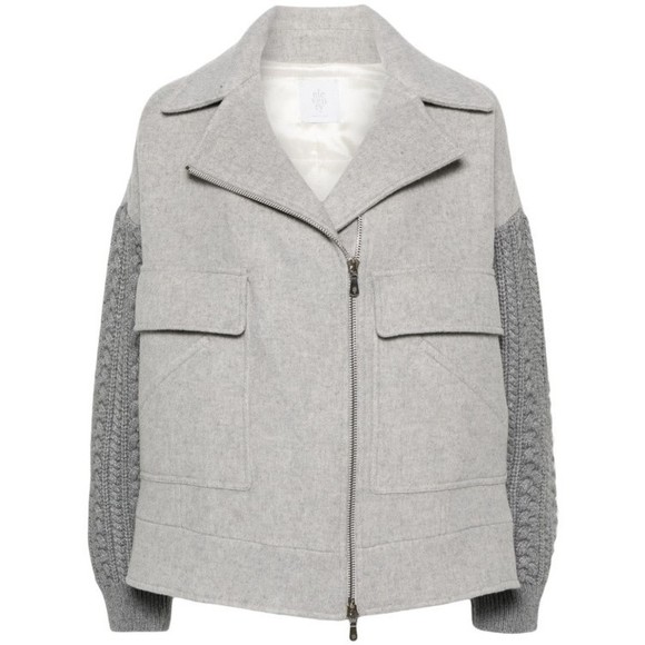 Eleventy Coat With Knitwear Sleeves - NWT